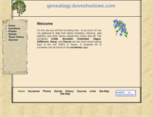 Tablet Screenshot of genealogy.doveshadows.com